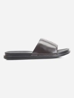 Men's Brown Leather Casual Slides (ID4210)